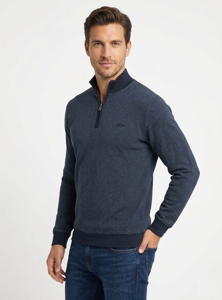 Dario Beltran Half Zip Sweater 631 - Navy