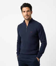 Dario Beltran Half Zip Sweater - 402 Navy