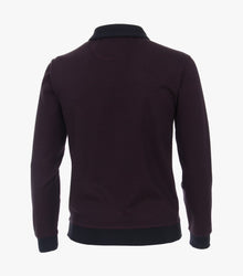 Casa Moda Troyer Half Zip Sweatshirt 433 - Bordeaux Red