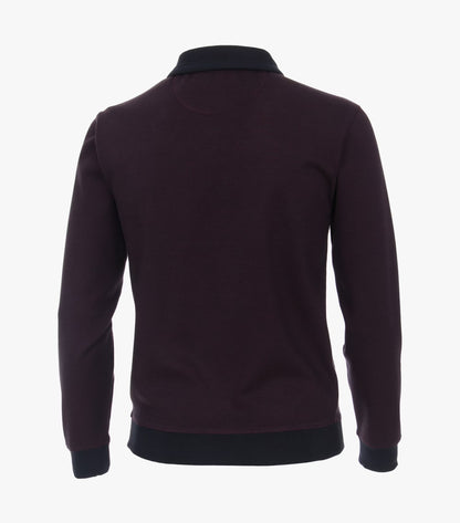 Casa Moda Troyer Half Zip Sweatshirt 433 - Bordeaux Red