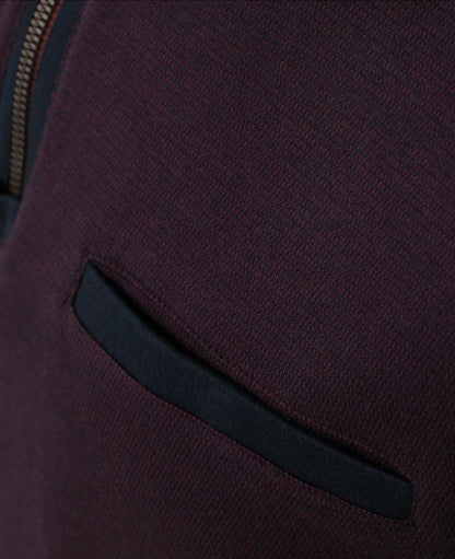 Casa Moda Troyer Half Zip Sweatshirt 433 - Bordeaux Red