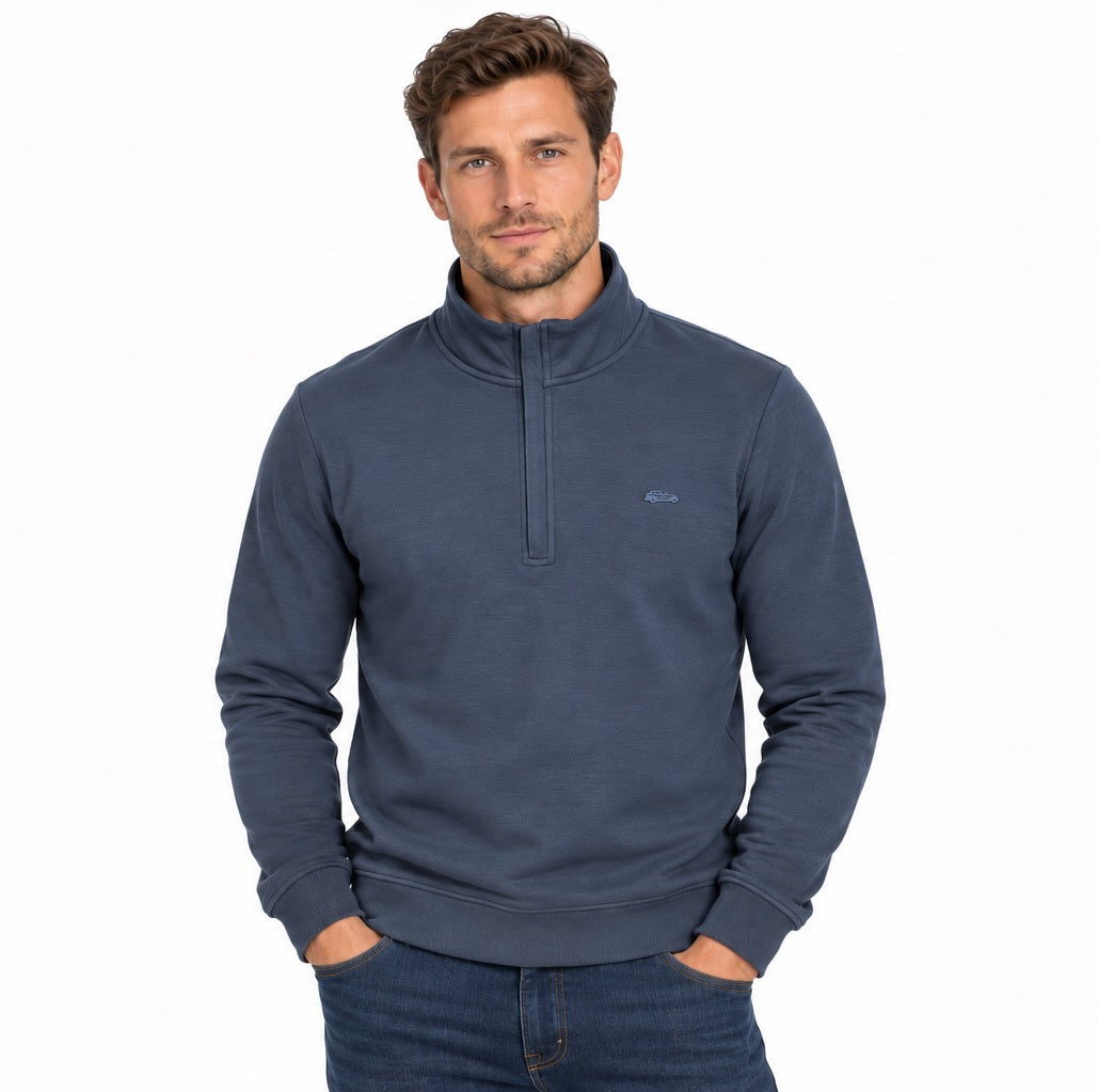 Dario Beltran Half Zip Sweat Shirt - Navy