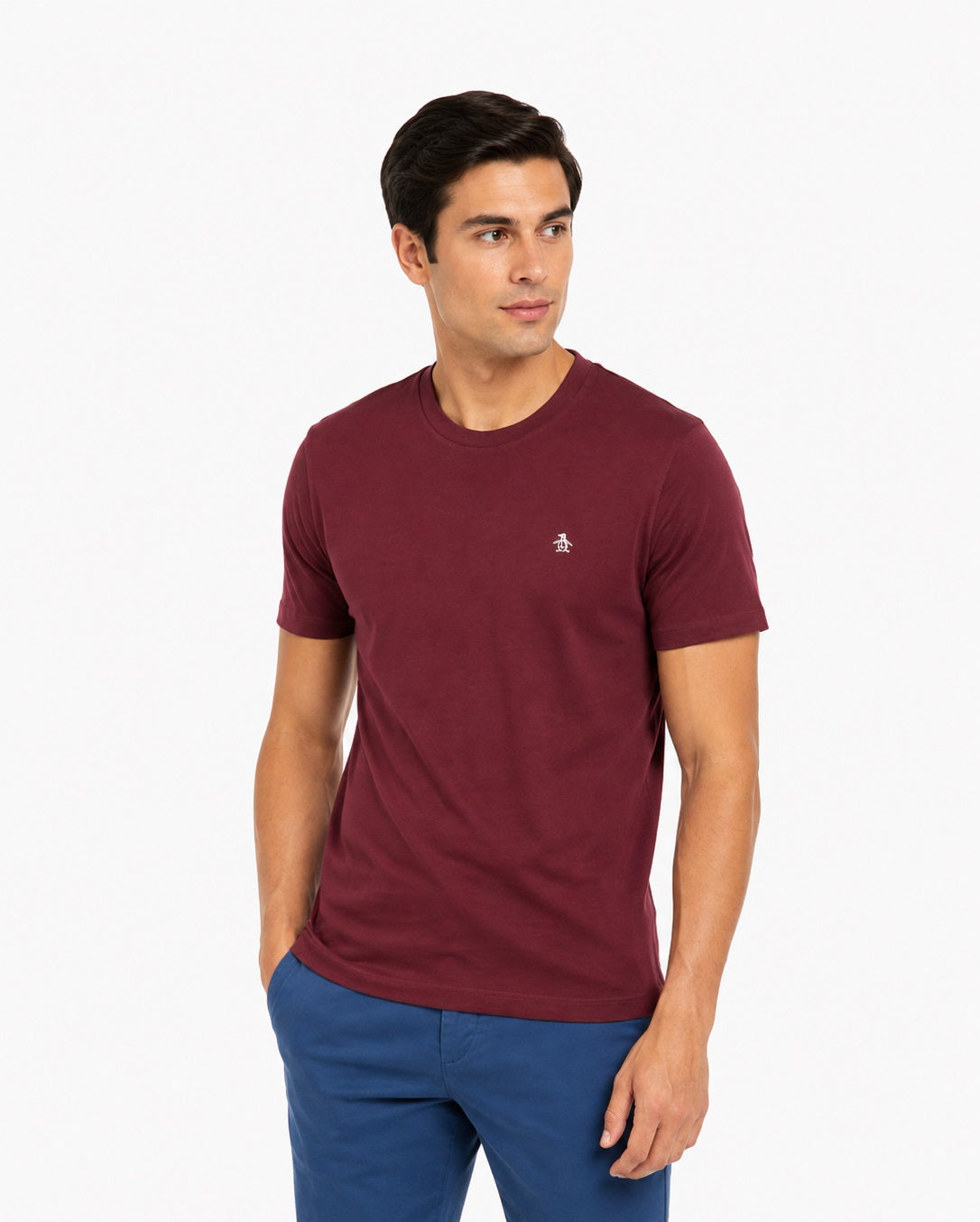 Original Penguin Pin Point Organic Cotton Embroidered Logo T-Shirt - Tawny Port
