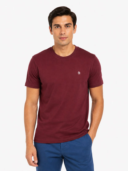 Original Penguin Pin Point Organic Cotton Embroidered Logo T-Shirt - Tawny Port