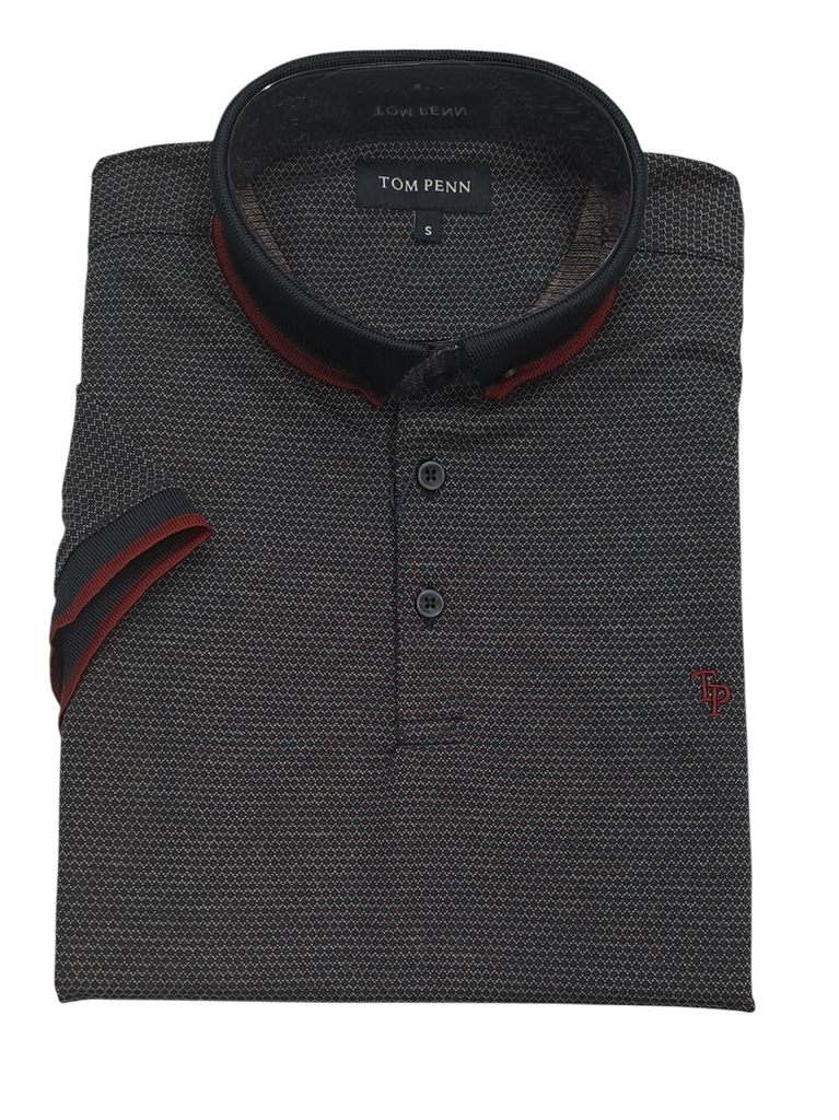 Tom Penn Short Sleeve Polo Shirt TPP-944 - Burgundy