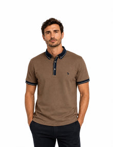 Tom Penn Short Sleeve Polo Shirt - Tan