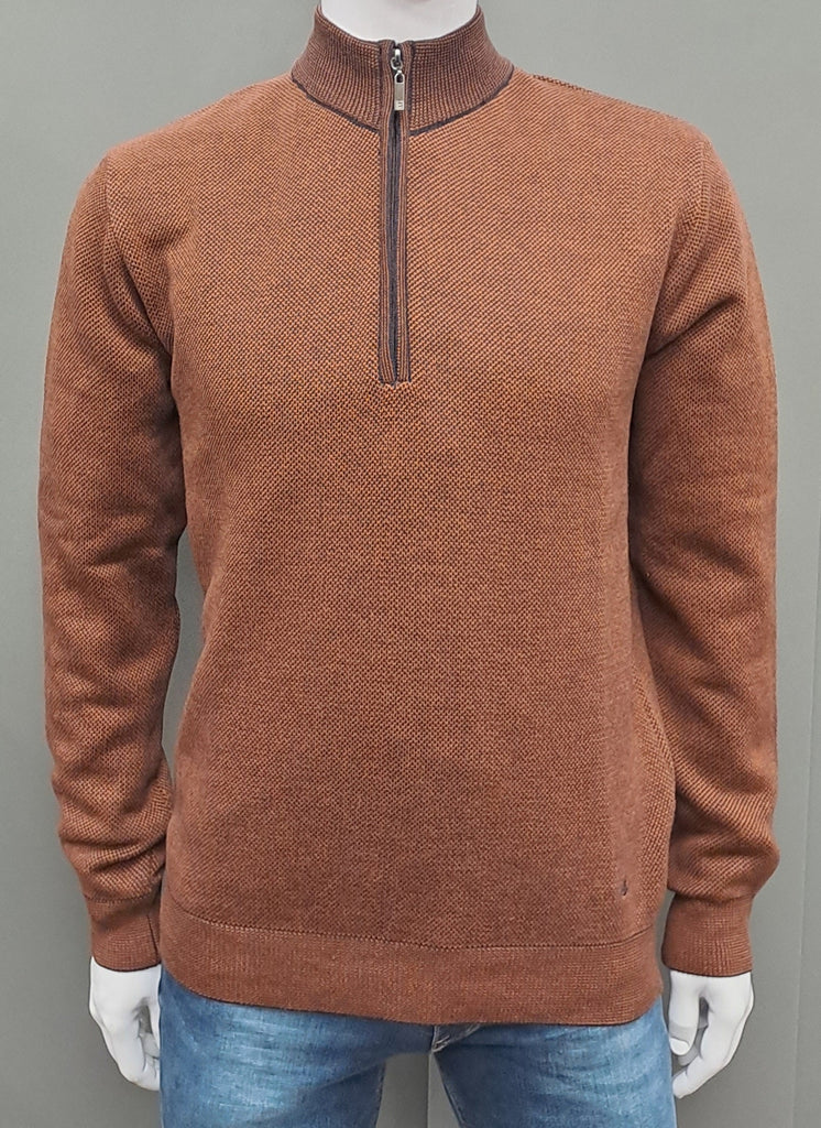 White Label Taylor Half Zip Sweater - Rust