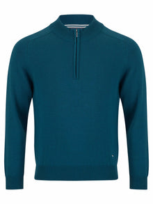 Daniel Grahame Half Zip Long Sleeve Sweatshirt - Dark Teal