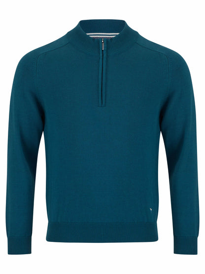 Daniel Grahame Half Zip Long Sleeve Sweatshirt - Dark Teal