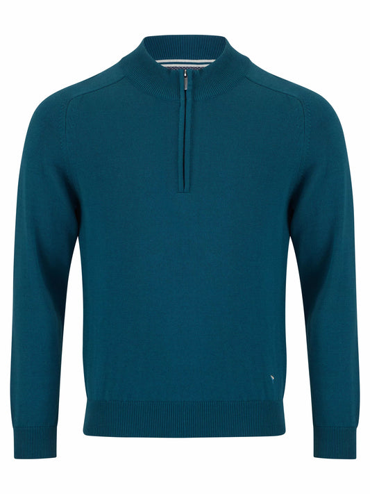 Daniel Grahame Half Zip Long Sleeve Sweatshirt - Dark Teal