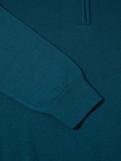 Daniel Grahame Half Zip Long Sleeve Sweatshirt - Dark Teal