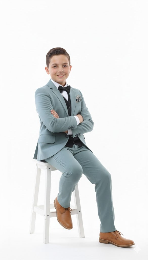 Boys Standar Tedi 3 Piece Suit - Light Green