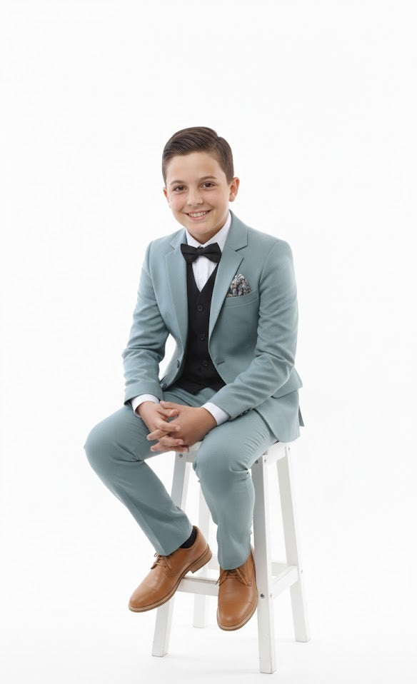 Boys Standar Tedi 3 Piece Suit - Light Green