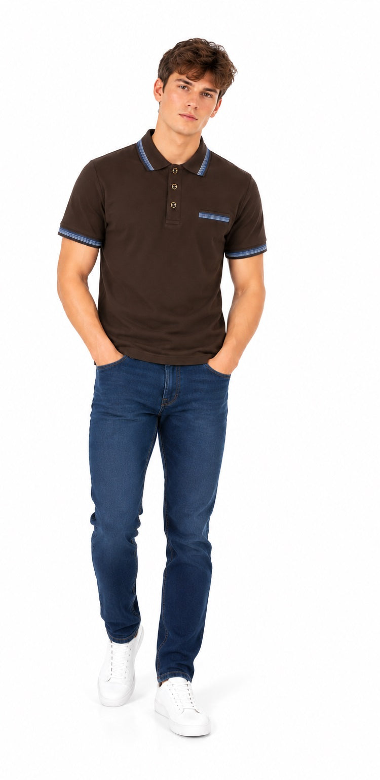 Mish Mash Tempest Polo Shirt - Mocha
