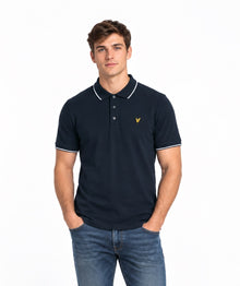 Lyle & Scott Tipped Polo Shirt - Dark Navy/White