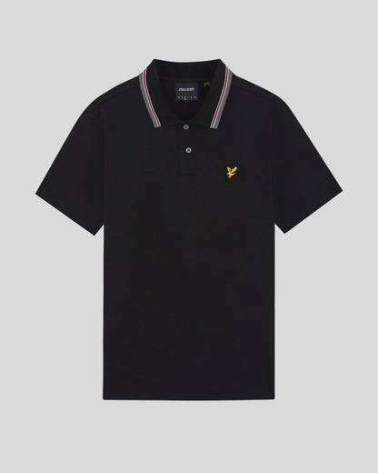 Lyle & Scott Tipped Track Polo Shirt - Jet Black
