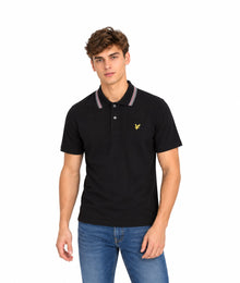 Lyle & Scott Tipped Track Polo Shirt - Jet Black