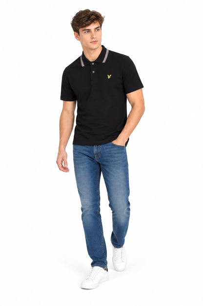 Lyle & Scott Tipped Track Polo Shirt - Jet Black