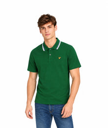 Lyle & Scott Tipped Track Polo Shirt - Clover Green