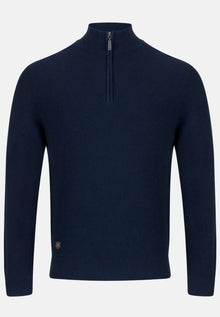 6th Sense Tommy Half Zip Sweater - Indigo