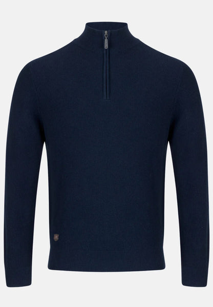 6th Sense Tommy Half Zip Sweater - Indigo