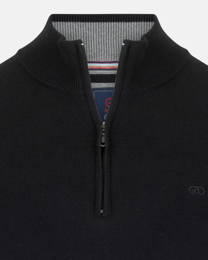 Andre Tory Half Zip Sweater - Black