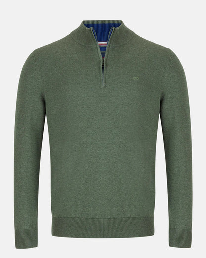 Andre Tory Half Zip Sweater - Olive