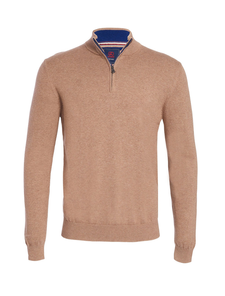 Andre Tory Half Zip Sweater - Ecru