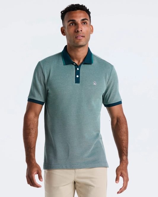Original Penguin Tricolour Pique Polo Shirt - Reflecting Pond