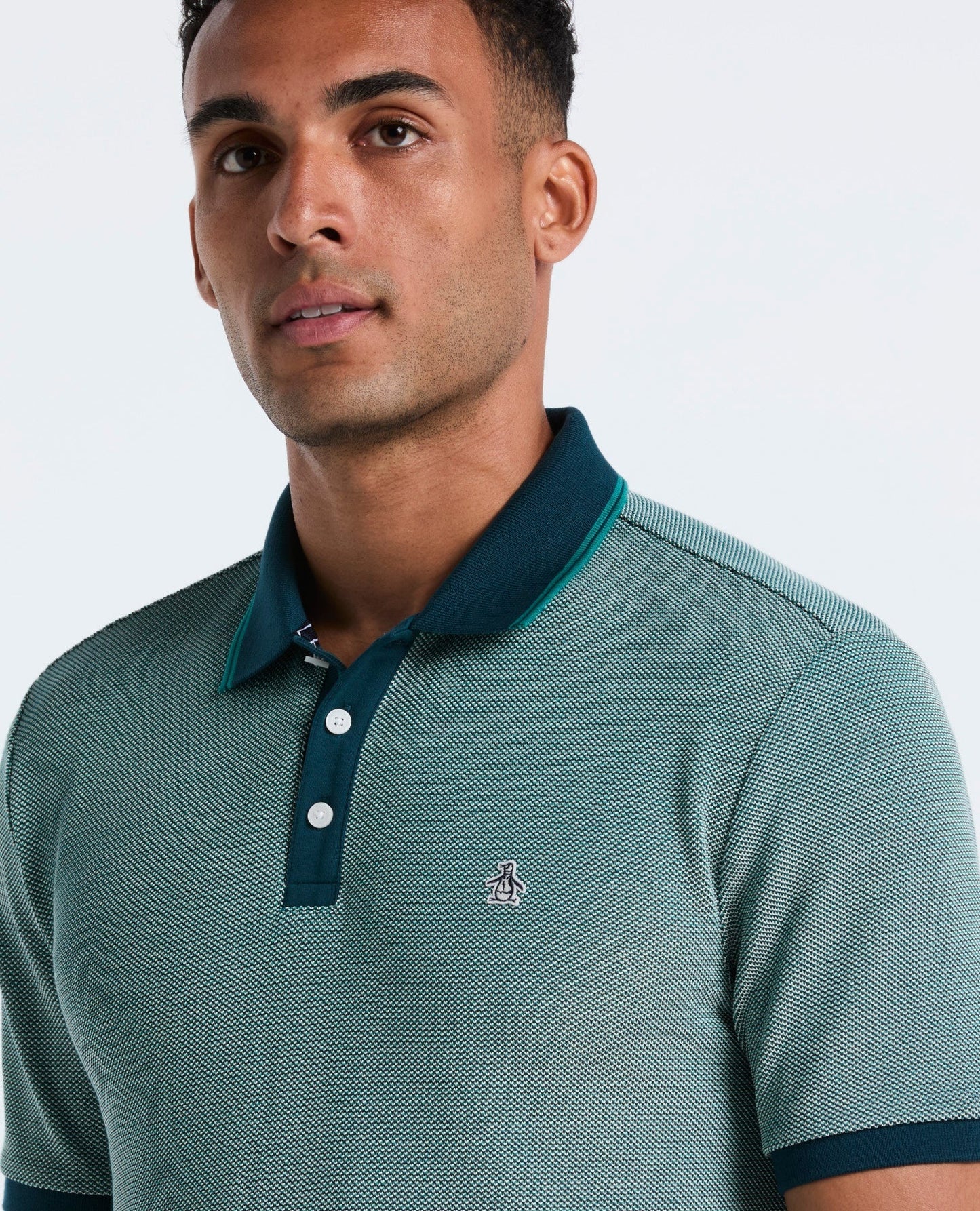 Original Penguin Tricolour Pique Polo Shirt - Reflecting Pond