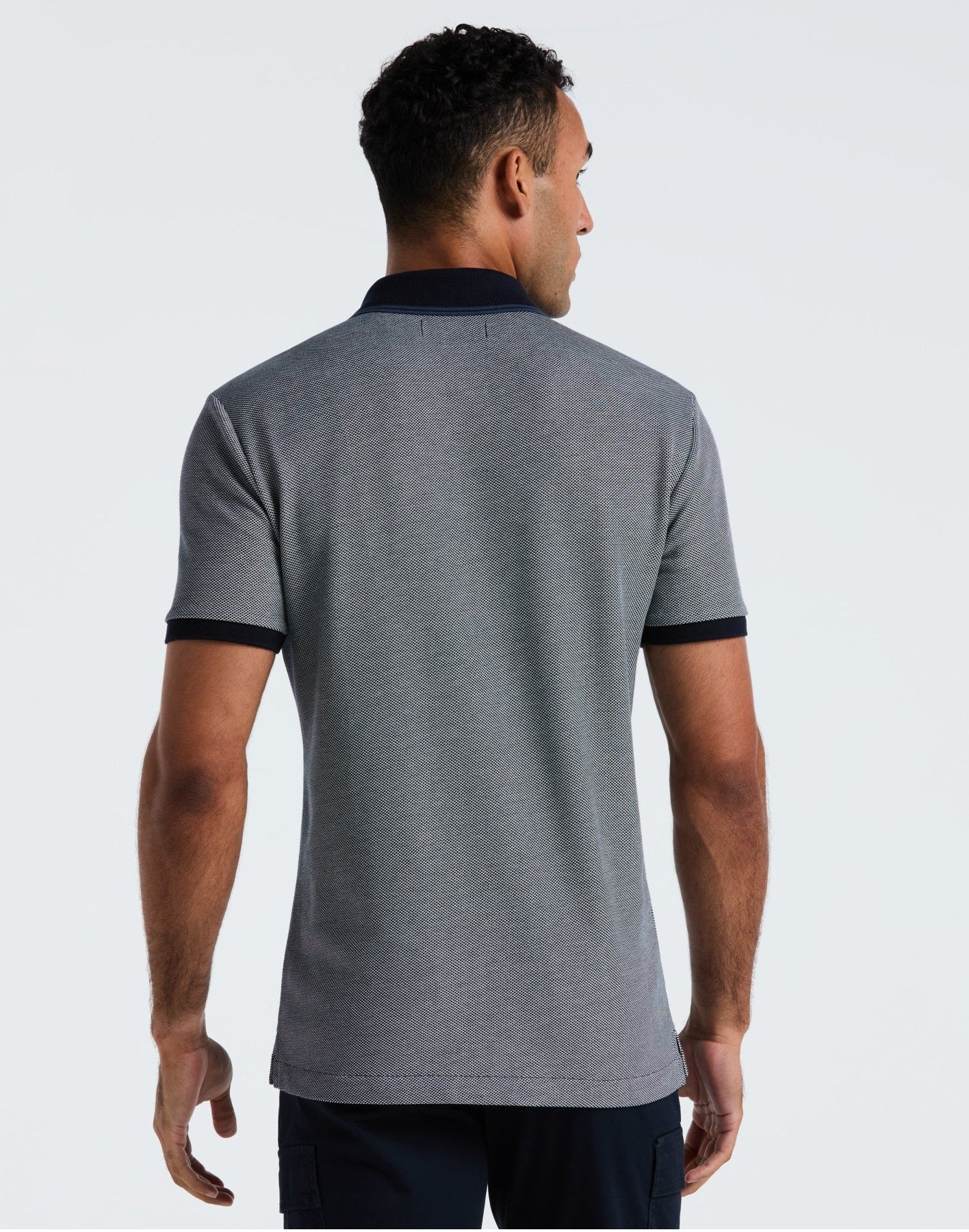Original Penguin Tricolour Pique Polo Shirt - Dark Sapphire