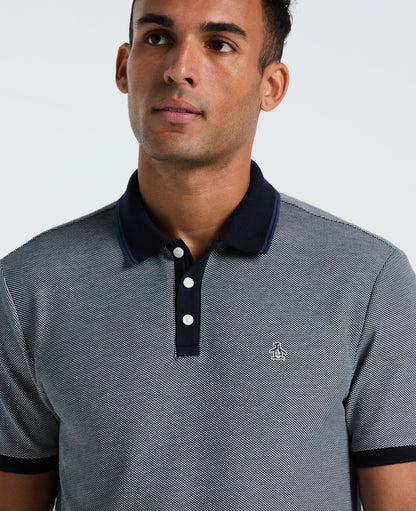 Original Penguin Tricolour Pique Polo Shirt - Dark Sapphire