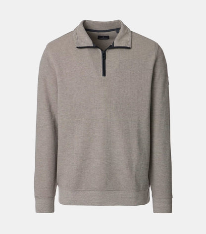 Casa Moda Half Zip Troyer Sweatshirt 668 - Beige