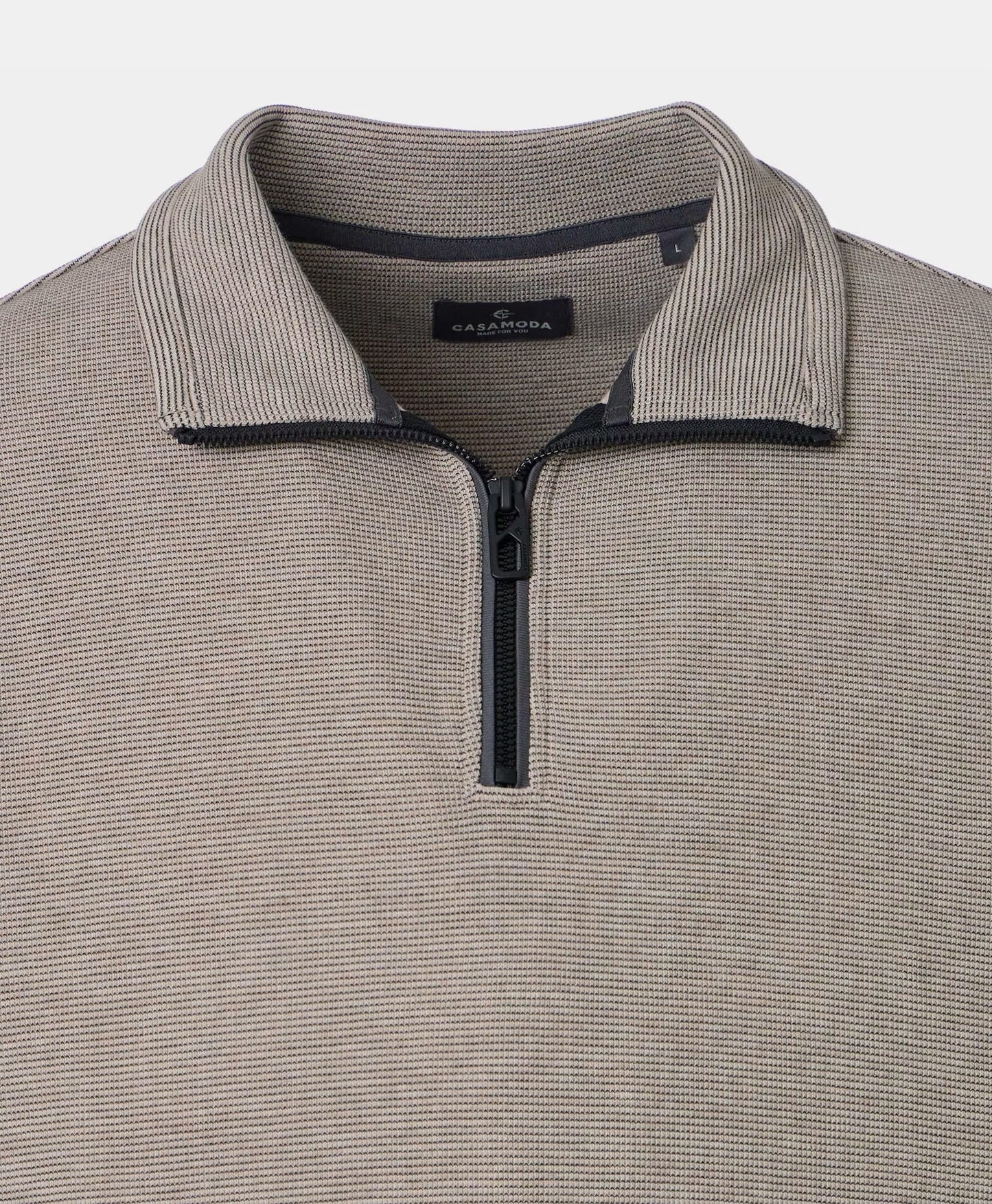 Casa Moda Half Zip Troyer Sweatshirt 668 - Beige