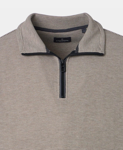 Casa Moda Half Zip Troyer Sweatshirt 668 - Beige