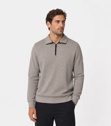 Casa Moda Half Zip Troyer Sweatshirt 668 - Beige