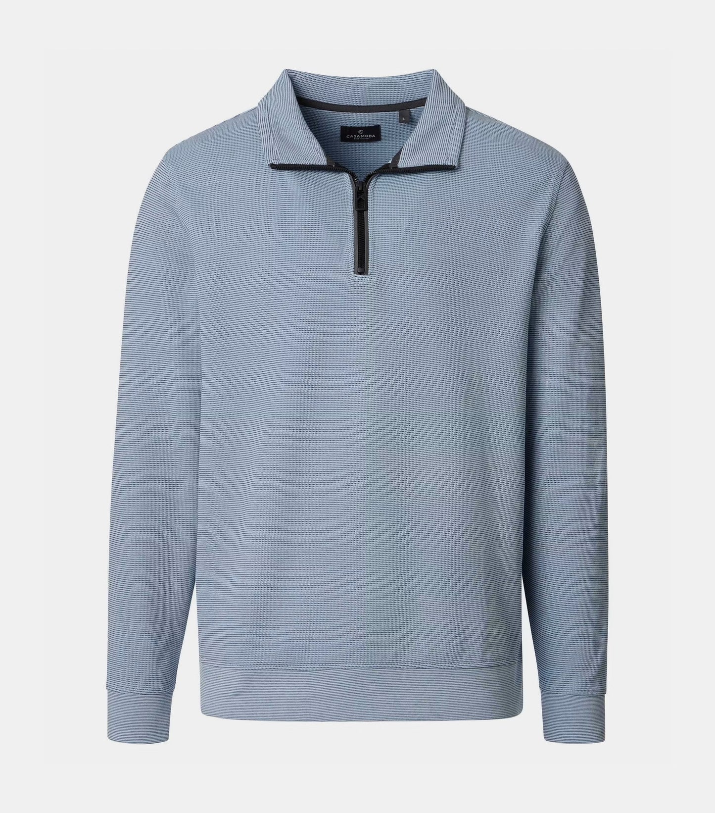 Casa Moda Half Zip Troyer Sweatshirt 122 - Light Blue
