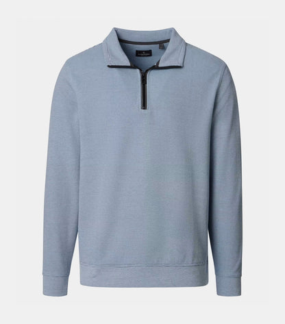 Casa Moda Half Zip Troyer Sweatshirt 122 - Light Blue