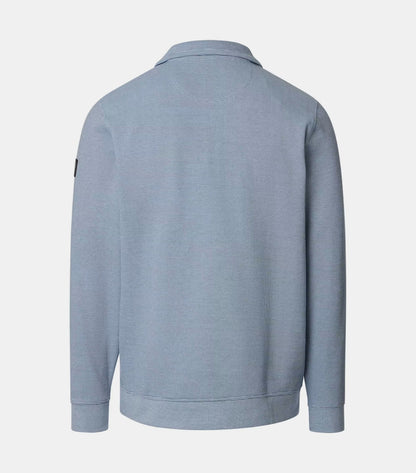 Casa Moda Half Zip Troyer Sweatshirt 122 - Light Blue