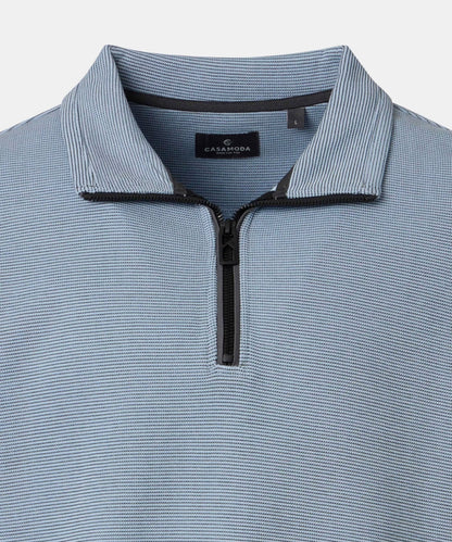 Casa Moda Half Zip Troyer Sweatshirt 122 - Light Blue
