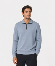 Casa Moda Half Zip Troyer Sweatshirt 122 - Light Blue