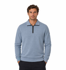 Casa Moda Half Zip Troyer Sweatshirt 122 - Light Blue
