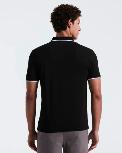 Original Penguin Sticker Pete Tipped Pique Polo Shirt - True Black