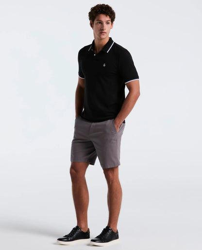 Original Penguin Sticker Pete Tipped Pique Polo Shirt - True Black