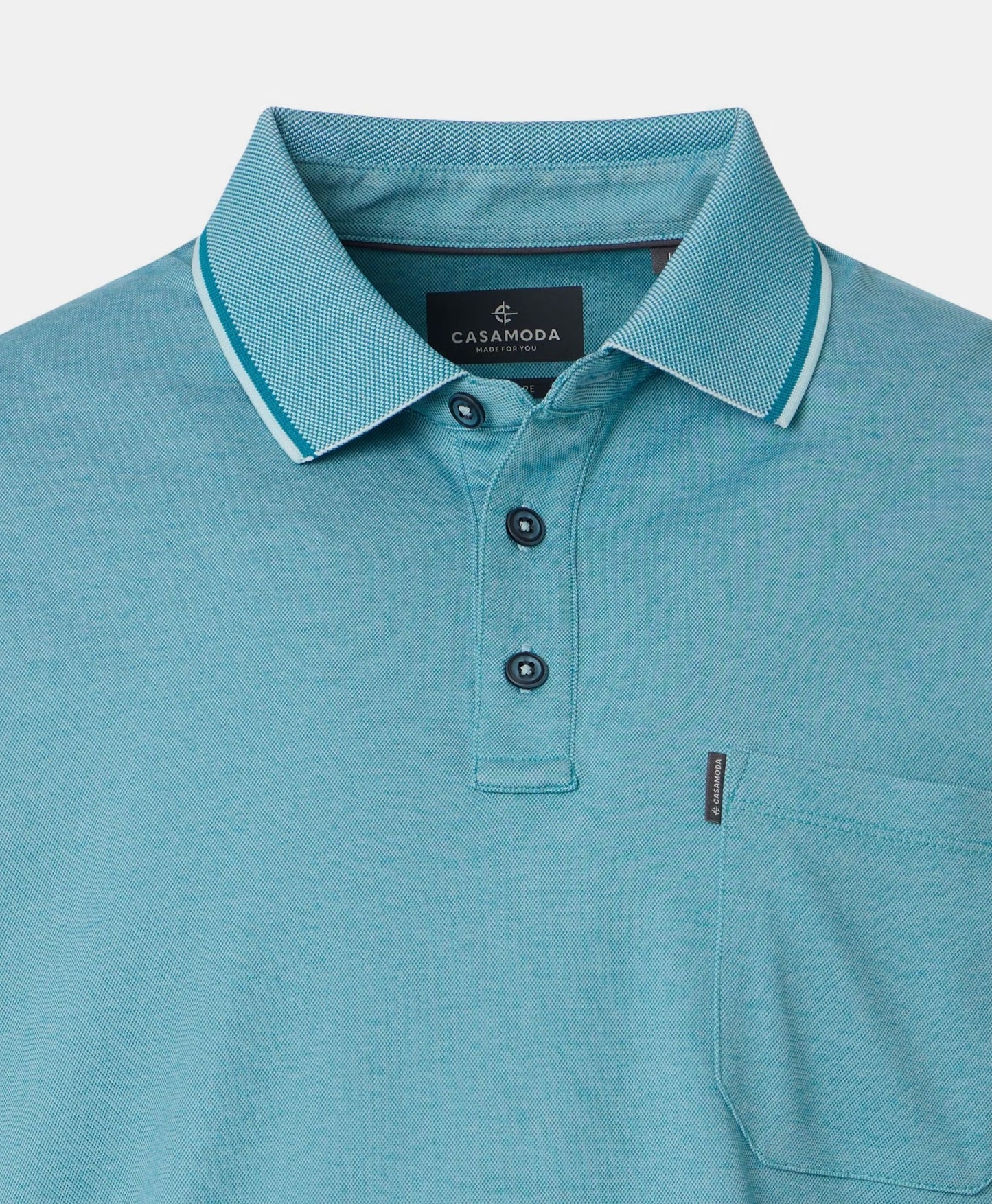 Casa Moda Short Sleeve Polo Shirt 397 - Turquoise