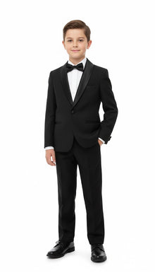 Boys Standar Ben 2 Piece Tuxedo Suit - Black