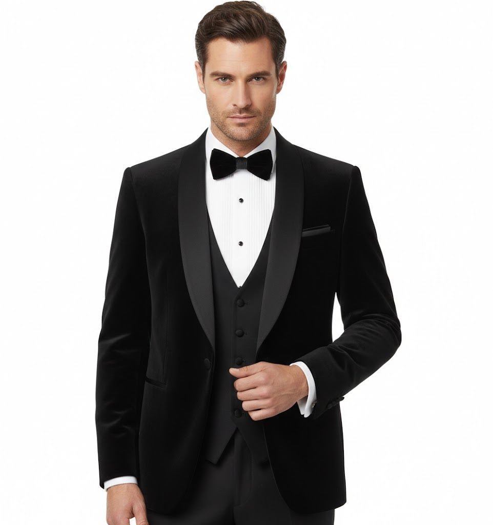 Remus Uomo Monti Slim Fit Tuxedo Jacket - Black
