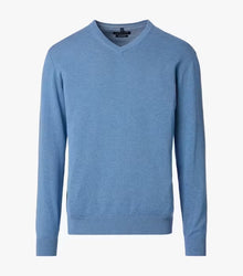 Casa Moda V-Neck Sweater 162 - White-Blue