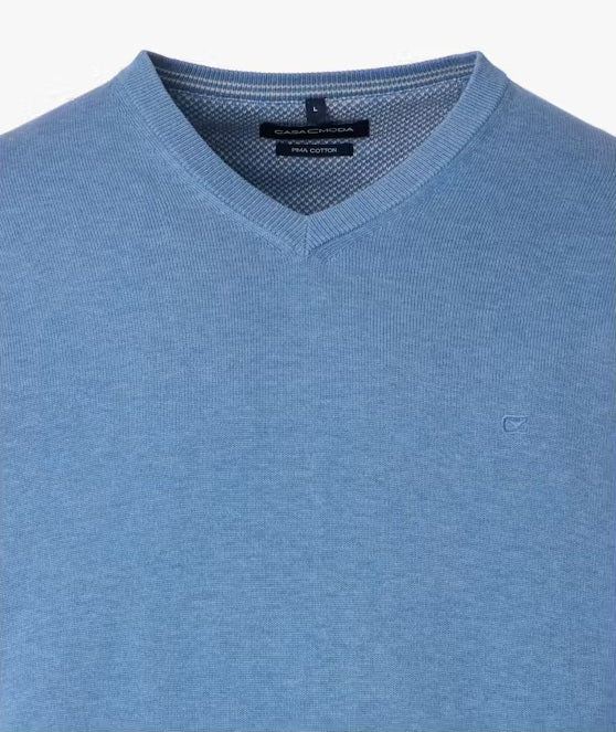 Casa Moda V-Neck Sweater 162 - White-Blue