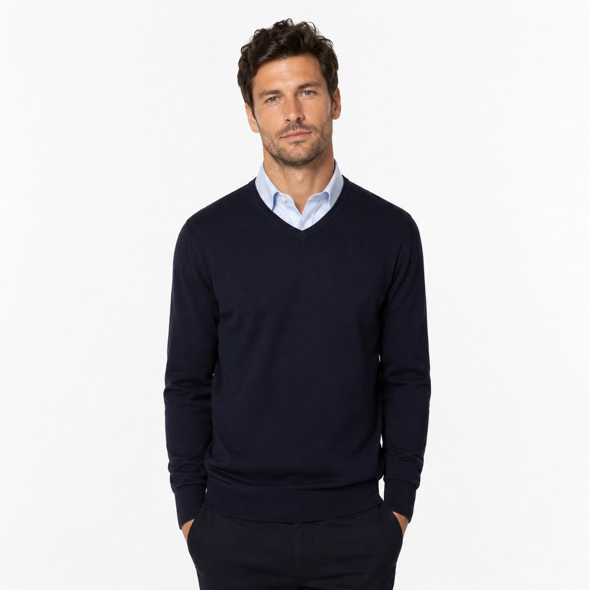 Casa Moda V-Neck Sweater - Navy